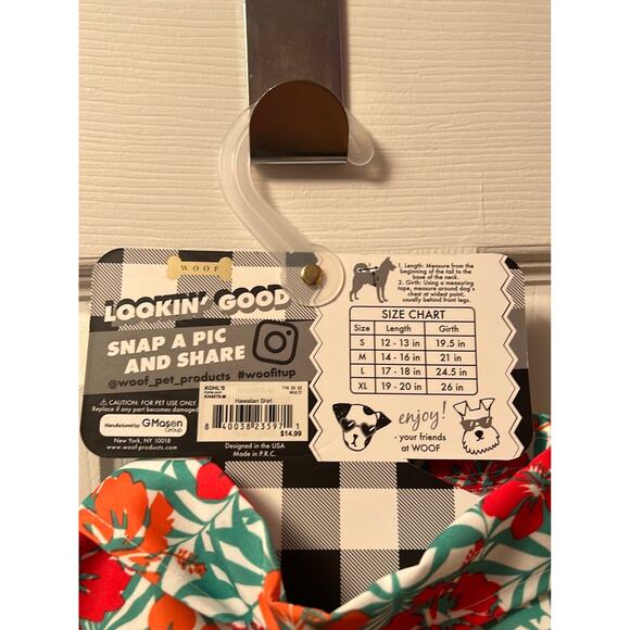 Kohl's woof pet apparel hawaiian shirt size Medium nwt - Picture 3 of 5